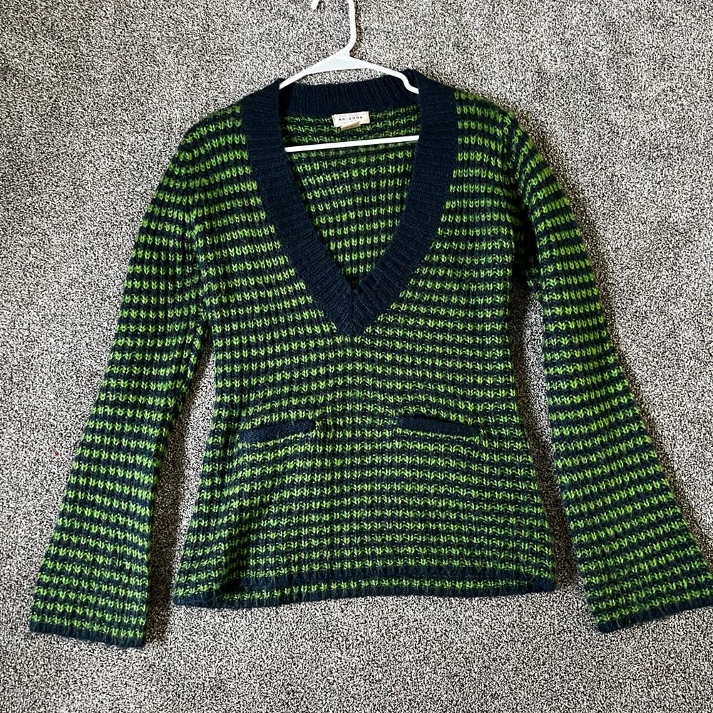 arizona company green and blue checkered sweater